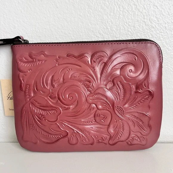 Patricia Nash Cassini Tool Old Rose Italian Leather Wristlet Clutch NWT - Picture 2 of 8